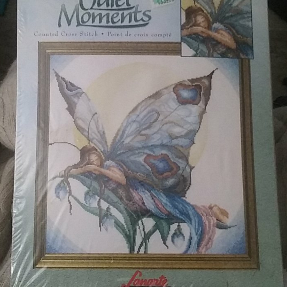 Lanarte Janlynn cross stitch kit Butterfly at Rest NEW